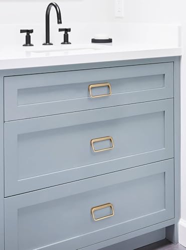 Goo-Ki Champagne Bronze Cabinet Pulls with Hole Center 2.5''(64MM),Modern Zinc Alloy Finger Pulls for Drawer,Wardrobe,Cupboard,6 Pack - color: Champagne Bronze, size: 2.5'' HOLE CENTERS