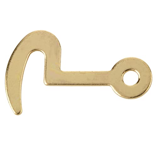 Small Brass Plated Lid/Door Latch Hook Lock | Pack of 4 | Small Box Gate Hook, Eye Latch, Privacy/Security | Trunk, Box, Furniture Hook Latch | VL3-SB - color: Brass Plated