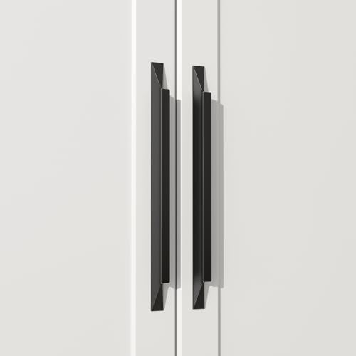Goldenwarm 25 Pack Black Cabinet Handles, 6-1/4" Hole Center Finger Pulls - color: Black, size: 6-1/4in Hole Centers
