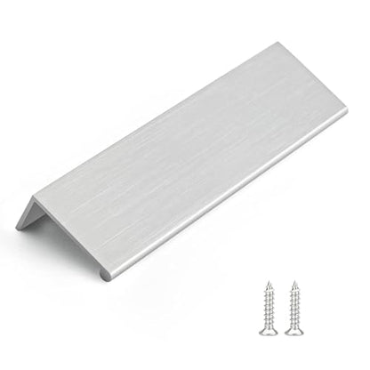 Rergy 10 Pack 5" Cabinet Pulls Brushed Nickel Finger Pulls for Cabinets - color: Brushed Nickel, size: Hole Center: 5in(128mm)