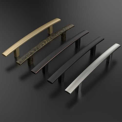 homdiy 5 Pack Brushed Gold Cabinet Pulls, Solid Zinc Alloy, 5 Inch CC - color: Matte Gold, size: 5 Inch Hole Center