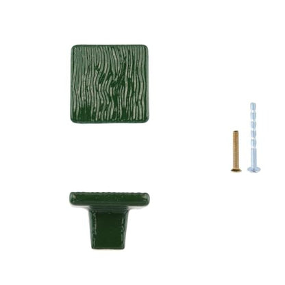 Geesatis 6Pcs Ceramic Vintage Knobs, with Mounting Screws, Green - style: Square(6Pcs)