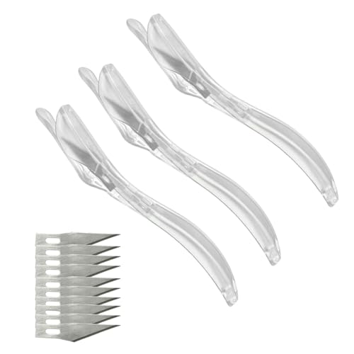 3PCS Car Wrapping Paper Cutter with 10 Replaceable Blades (White) - color: White