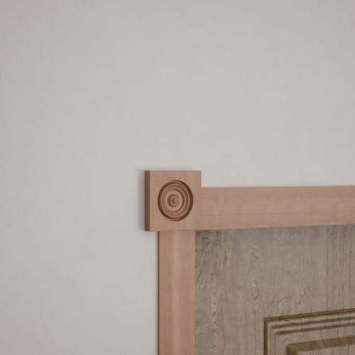 2 1/2" W x 2 1/2" H x 7/8" P Americraft Solid Hardwood Stain Grade Bullseye Rosette with Squared Edge, Sapele - color: Sapele Mahogany, size: 2.5-in. W x 2.5-in. H