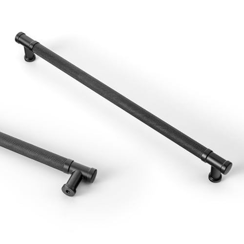 Goo-Ki 6 Pack Matte Black Drawer Pulls Kitchen Cabinet Hardware,10.08" c-c Modern Bar Cabinet Pulls Zinc Alloy & Aluminium Drawer Handles - color: Matte Black, size: 10.08"(256mm) Center-Center