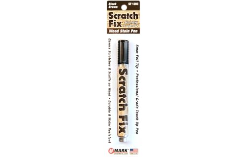 U-Mark Scratch Fix Wood Stain Pen 5mm Tip, Marks On Wood Furniture Cabinets Doors Floors Frames Molding, Blister Pack, Black Brown - color: Black/Brown