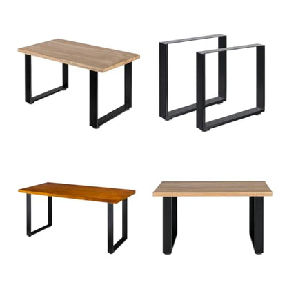 W17*H16 Metal Table Legs,Heavy Duty Desk Legs,Black Set of 2. - size: W17"*H16"