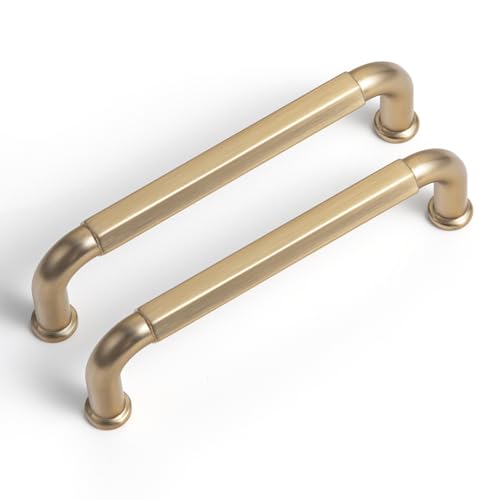 Goo-Ki 6 Pack 3-3/4 Inch （96mm） Hole Center Cabinet Pulls Champagne Bronze Zinc Alloy Kitchen Drawer Pulls Drawer Handles 4.2 Inch Length 2201-UBR-96 - color: Champagne Bronze, size: 3-3/4 inch Hole Centers