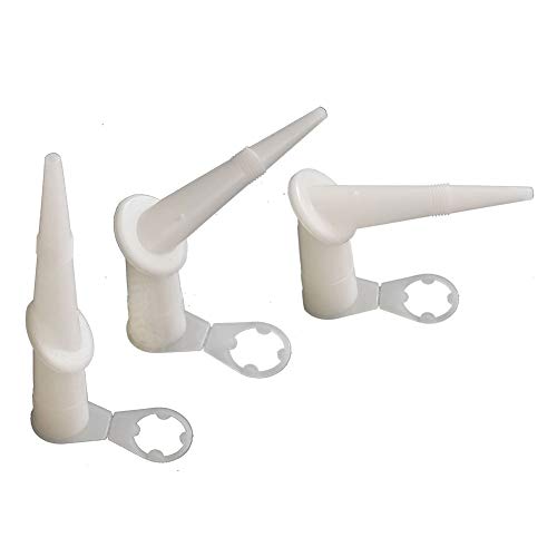 10-Pack Caulk Nozzles - Brostown Universal 360 Degree Rotating Bent Cartridge Sealant Nozzle Plastic Caulking Glue Head