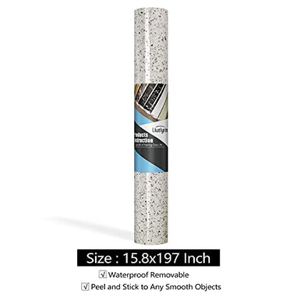 Livelynine 15.8X197 Kitchen Granite Countertop Contact Paper Waterproof Marble Peel and Stick Countertops for Bathroom Counter Top Vinyl Wrap Desk Covers Self Adhesive Wallpaper for Cabinets Counters - size: 15.8" x 197"