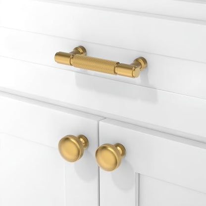 10 Pack Champagne Bronze Knurled Cabinet Pulls 3 Inch(76mm) Kitchen Cabinet Handles Cabinet Hardware Drawer Pulls - color: Champagne Bronze, size: 3" Hole Center
