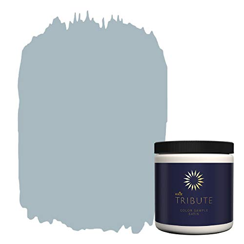 KILZ TRIBUTE Paint & Primer, Interior, Color Sample, Chambray Blue, 8 Ounces - color: CHAMBRAY BLUE, size: 8 Fl Oz (Pack of 1)