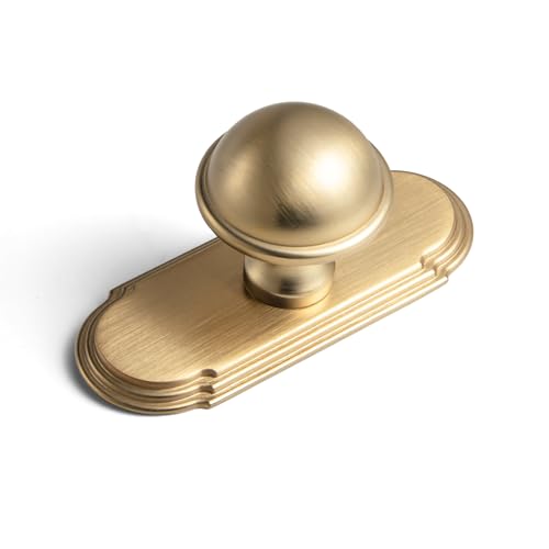 6Pack Champagne Bronze Cabinet Knobs with Backplate Drawer knobs - color: Champagne Bronze, style: Orbit Rim