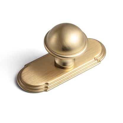 6Pack Champagne Bronze Cabinet Knobs with Backplate Drawer knobs - color: Champagne Bronze, style: Orbit Rim