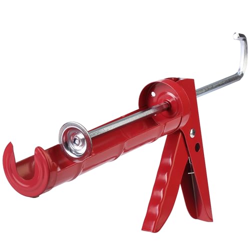 Bates- Caulking Silicone Gun, 10:1 Thrust Ratio, Hand Caulking Guns, No Drip - color: Red, size: 1 Pack