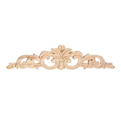 1Pc Wood Carved Appliques Long Wooden Carving Onlays Decals for Furniture - color: 1-Pack, size: 11.9 x 2.8 inches