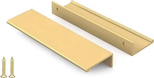 Peaha 25 Pack Kitchen Cabinet Handles 3-3/4" Matte Gold Pulls Edge Pulls - color: Matte Gold, size: Hole Centers:3-3/4in(96mm)