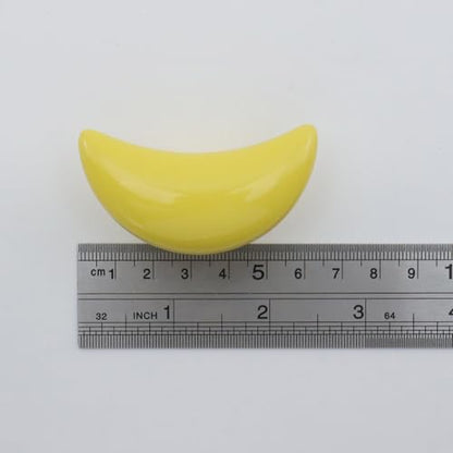 Dnyta 6 Pcs Moon Shaped Ceramic Knobs Glossy Ceramic Pulls Drawer Knobs - style: Yellow,Moon Shaped