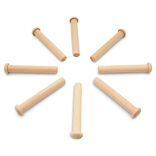 Axle Pegs 2-9/16-inch, Pack of 25 Mini Wooden Pegs for Wood Train Craft, Fits 3/8-inch Hole Wooden Wheels for Crafts, by Woodpeckers - size: 2-9/16 inch