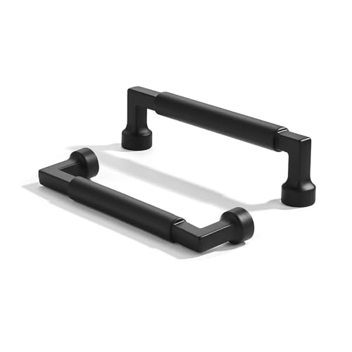 2 Pack 3-1/2 Inch Hole Center Black Cabinet Pulls-Heavy Duty Solid Matte Black Cabinet Handles for cabinets Dressers Kitchens Handles Bathroom cabinets - color: Black, size: 3-1/2"(89mm) Hole Center