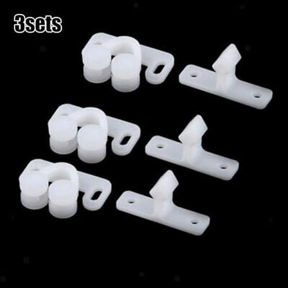 3Pcs White Marine Boat Ball Catch Door Cupboard Spring Back Plates Roller Latch Plastic Catches Cabinet Hardware, Cabinet and Furniture Door Catches