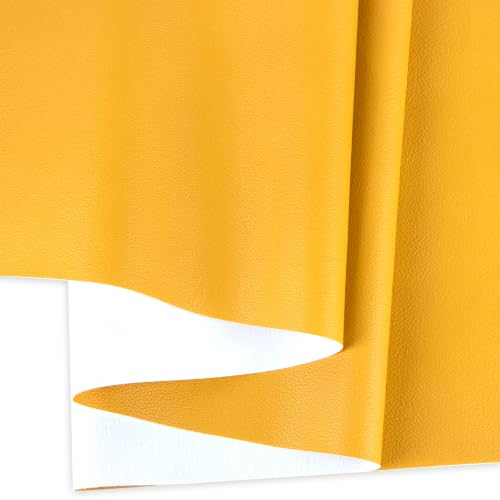 Marine Vinyl Faux Leather,12"X54" Boat Auto Upholstery DIY Projects (Yellow, 12"X54") - color: Yellow, size: 12"X54"