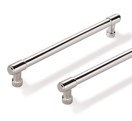 Solid Heavy Duty Jasper Pulls 10 Pack Polished Nickel Cabinet Pulls 6 Inch Hole Centers for Kitchen Cupboard Handles Modern Drawer Pulls Bathroom Cabinet Pulls - color: Polished Nickel, size: 6 inch(152mm) Hole Center