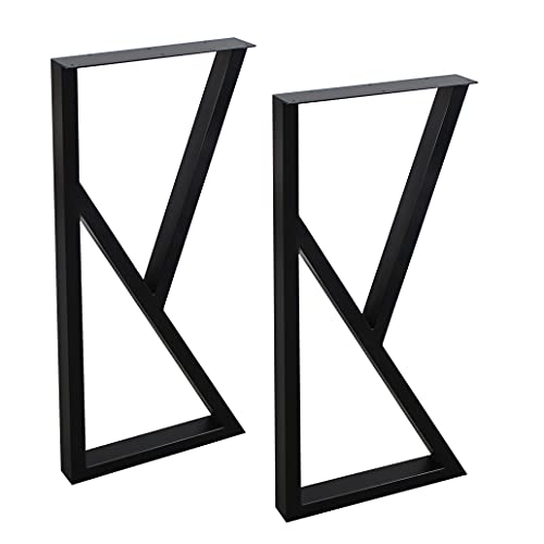MBQQ Furniture Legs 35" Height 15" Wide Rustic Decory K-Shape Table Legs,Heavy Duty Metal Desk Legs,Dining Table Legs,Industrial Modern, DIY Iron Bench Legs - color: F, size: H35"x W15"
