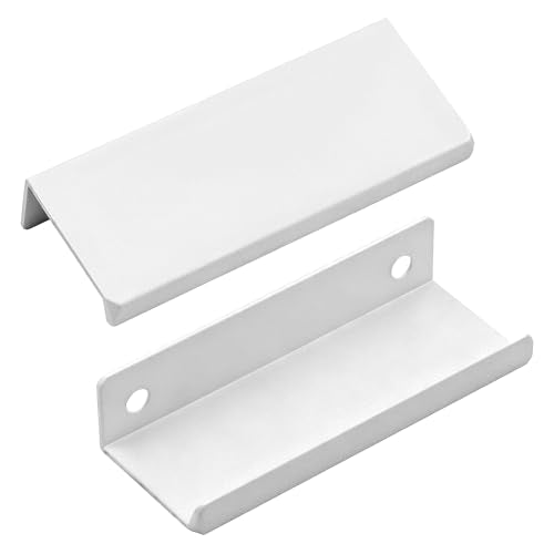 Finger Pulls, 3.15 Inch White, 2.52 Inch Spacing, 6Pcs - color: White, size: 80mm/3.15", style: Straight Edge