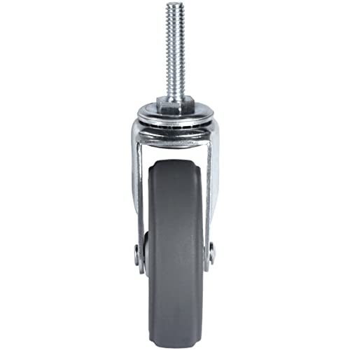 Finnhomy Caster Wheels 3 Inch Set of 4 Heavy Duty Threaded Stem Casters 5/16"-18x1-1/2 Swivel Rubber Industrial Castors Premium Wheels for Wire Shelving/Furniture/Carts Load Bearing 720 Lbs Gray - size: 5/16" -18 x 1-1/2" (No Brake)