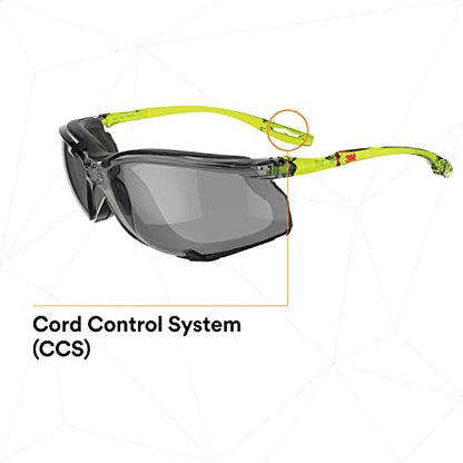 3M Safety Glasses Scotchgard Anti-Fog Coating - color: Gray Lens, Green/Black Frame With Foam Gasket, size: One size fits most
