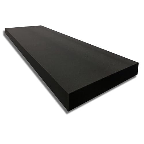 FoamTouch 3" Thick x 24" Wide x 96" Long Charcoal High Density Foam, Charcoal Foam Ideal for Couch Cushion, Bench Cushion, Seat Replacement, Wheelchair Seat Cushion and More - size: 3" x 24" x 96"