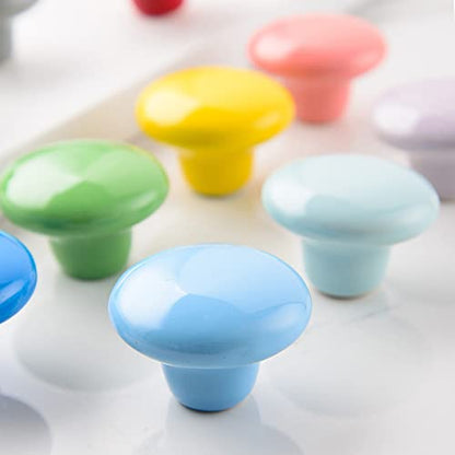 HUAMULAN Ceramic Cabinet Mushroom Knobs Dresser Drawer Pull Handles 15PCS - color: A93-Qianzi-15PACK