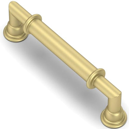 10 Pack Brushed Gold Cabinet Pulls 4 Inch(102mm) Kitchen Cupboard Handles Solid Heavy Duty Zinc Alloy Drawer Pulls - color: Brushed Gold, size: 4" Hole Center