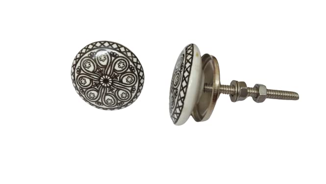 Set of 10 Ceramic Cabinet Colorful Knobs for Kitchen, Cabinet, Drawer, Wardrobe (Black) - color: Black