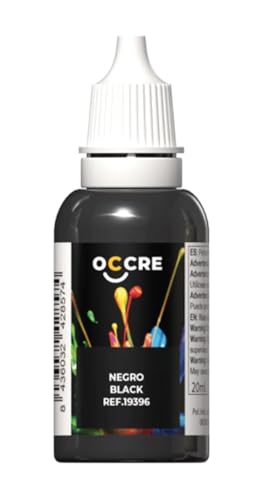 OcCre Premium Quality Satin Acrylic Paint, Primer and Stains for Display Models, Sold Individually (Black 20 ml) - color: Black 20 ml