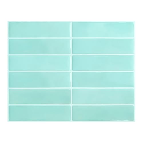 Backsplash Tile Peel and Stick, 11.42'' x 9'', Turquoise - color: Turquoise