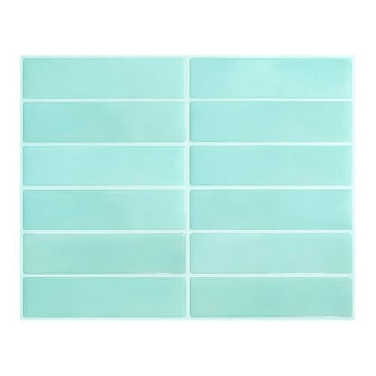 Backsplash Tile Peel and Stick, 11.42'' x 9'', Turquoise - color: Turquoise