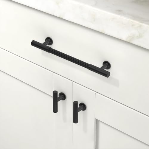 10 Pack Matte Black Kitchen Cabinet Knobs Cabinet Pulls Drawer Knobs Cabinet Hardware Zinc Knobs for Dresser Drawers - color: Matte Black, size: Single Hole Knob