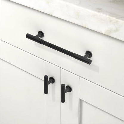 10 Pack Matte Black Kitchen Cabinet Knobs Cabinet Pulls Drawer Knobs Cabinet Hardware Zinc Knobs for Dresser Drawers - color: Matte Black, size: Single Hole Knob