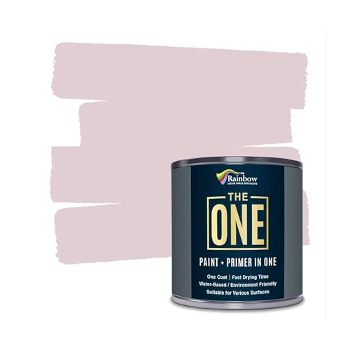 THE ONE All-In-One Paint & Primer - Pink Satin, 8.5 Fl Oz/250ml | 1 Coat Formula | Easy Indoor & Outdoor Decorating for Home & Garden Walls, Floors & Furniture | Water-Based & Low VOC - color: Pink, size: 8.5 Fl Oz (Pack of 1)