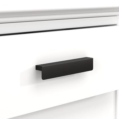 Peaha 10 Pack 5 Inch Black Cabinet Handles Finger Edge Pulls for Cabinets - color: Black, size: 5" Hole Center