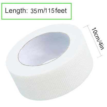 Drywall Joint Tape (4''x 115 Ft) Drywall Joint Self Adhesive Tape，Self-Adhesive Fiberglass Drywall Mesh Tape Heavy-Duty Self-Adhesive Fiberglass Wall Crack and Seam Patch.