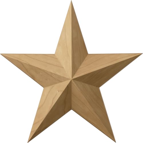 Ekena Millwork ROS06X06GLMA Galveston Star Rosette, 6 1/2"W x 6 1/2"H x 1"P, Maple - color: Maple, size: 6 1/2"W x 6 1/2"H x 1"P