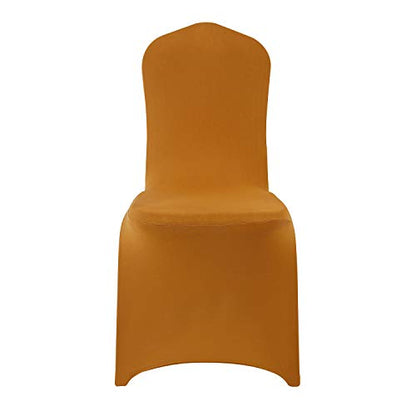 Peomeise 6pcs Stretch Spandex Chair Cover for Wedding Party Dining Banquet Event (Gold, 6) - color: Gold, size: 6PCS