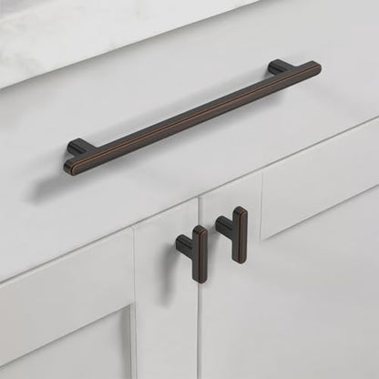 Asidrama 10 Pack 6.3 Inch(160mm) Oil Rubbed Bronze Kitchen Cabinet Handles, Cabinet Pulls Kitchen Cabinet Hardware for Cupboard Drawer Pulls - color: Oil Rubbed Bronze, size: 6.3" Hole Center, style: 10 Pack