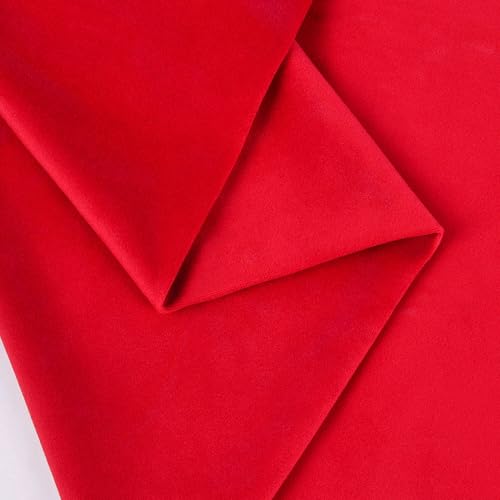 Yurdon Velvet Upholstery Fabric, Red, 1 Yard, 58 inches Wide - color: Red, size: 1 Yard