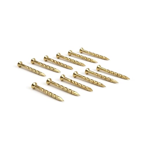 MD Building Floor Metal Screw Nails, Satin Brass, 1-1/4in, 1lb - size: 10 Packs of 1 lb. Packages