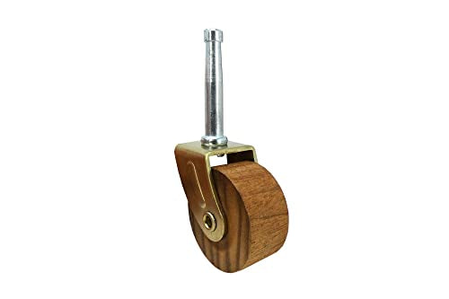 Shepherd Hardware 9051 1-5/8-Inch Designer Stem Casters, Wood Wheel, 5/16-Inch Stem Diameter, Brown, 2-Pack