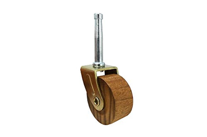 Shepherd Hardware 9051 1-5/8-Inch Designer Stem Casters, Wood Wheel, 5/16-Inch Stem Diameter, Brown, 2-Pack